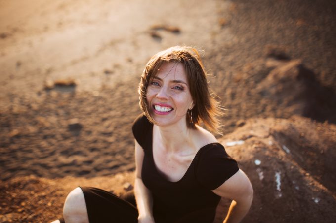 Picture of piano teacher, outdoors