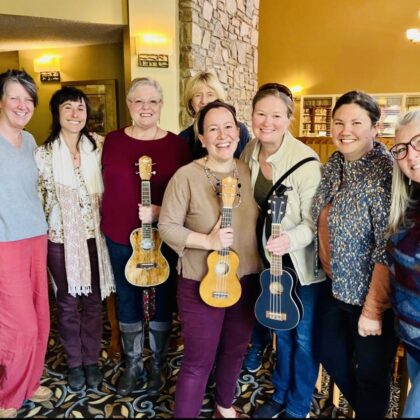 group of women ukulele students