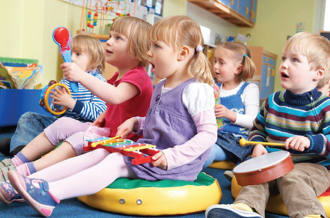 young kids making music